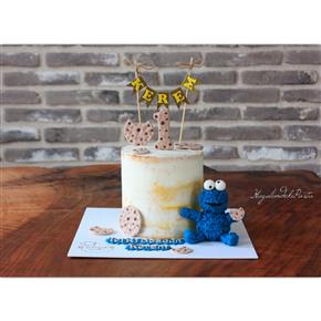 Cookie monster cake, cookie monster naked cake, kurabiye canavarı pasta