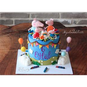 Peppa pig cake, peppa pig cookies