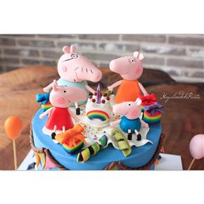 Peppa pig cake, peppa pig cookies